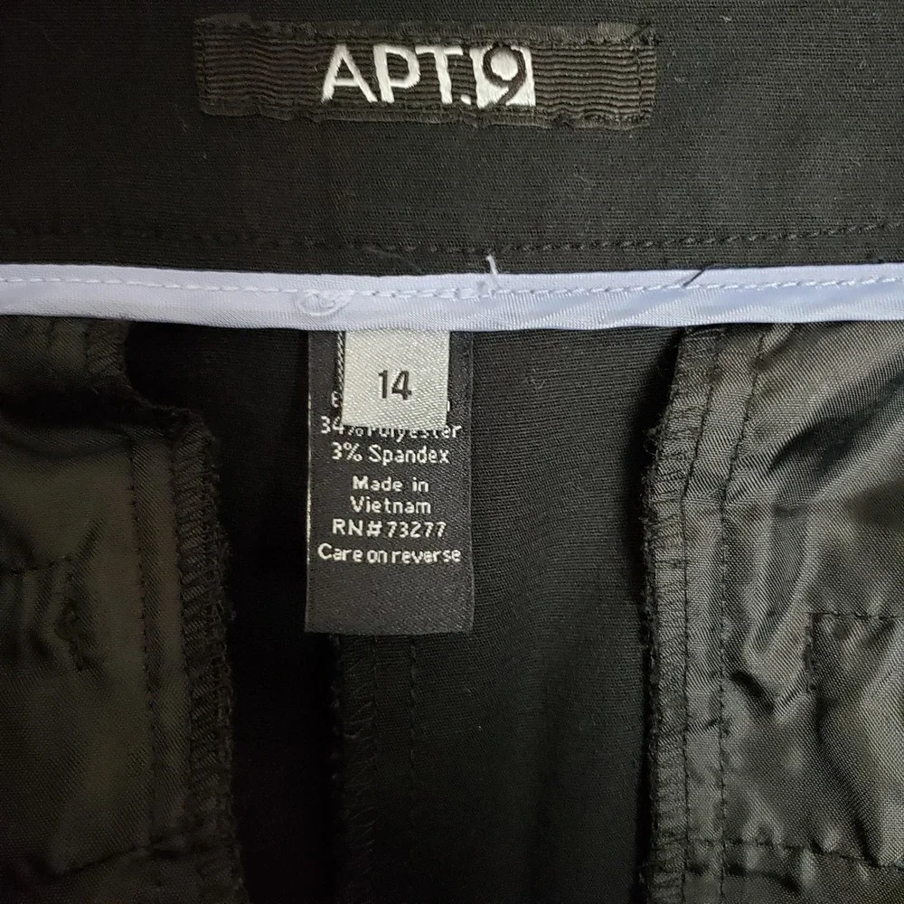 APT9 Women's Size 14 Longline Chino Shorts Solid Black Athleisure‎ Golf Sporty